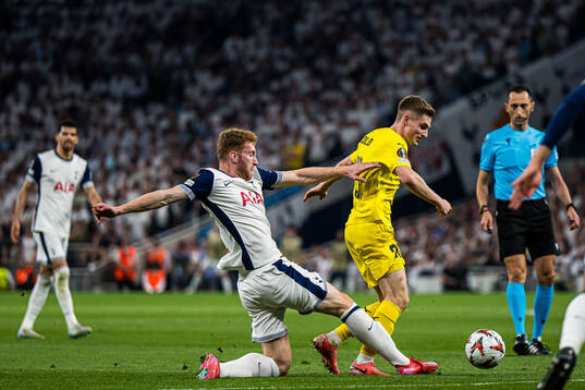 Dejan Kulusevski of Tottenham and Fredrik Sjøvold of Bodø/Glimt