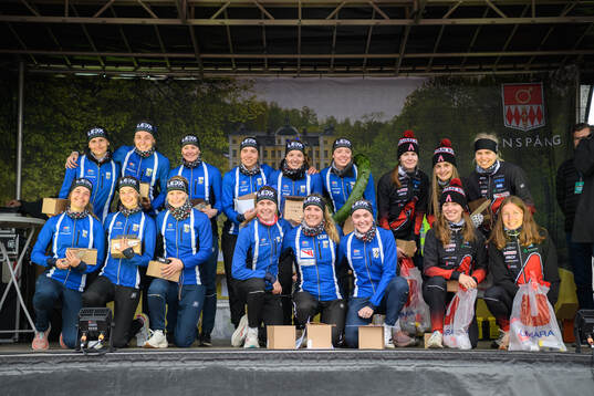 IFK Göteborg Orientering lag 1 och 2 samt Kalevan Rasti vid prisutdelningen
