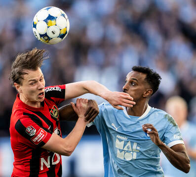 Brommapojkarnas Alex Timossi Andersson och Malmö FFs Taha Ali