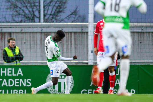 Västerås Aaron Le Forestier Banind Bibout jublar efter 2-2