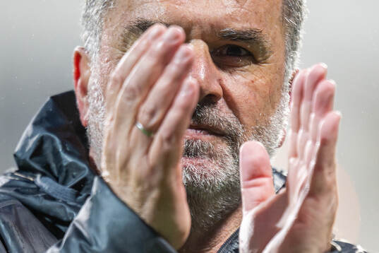 Head coach Ange Postecoglou of Tottenham Hotspur celebrates