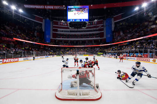 Juuso Pärssinen of Finland scores the 0-2 goal behind
