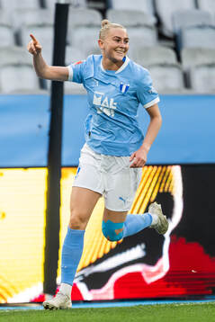 Malmö FFs Beatrice Persson jublar efter 1-0