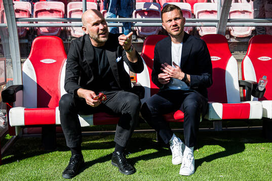 Mikael Dorsin, sports director of Rosenborg, and Alfred Johansson, head coach of Rosenborg,