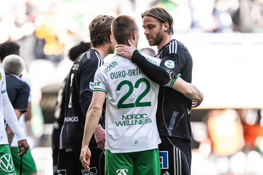 Hammarbys Jacob Ouro Ortmark och IFK Norrköpings Christoffer Nyman