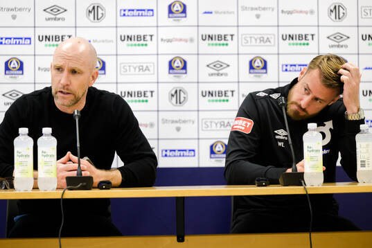 Malmö FFs tränare Henrik Rydström  och Degerfors tränare William Lundin