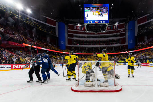 Harri Pesonen and Eemil Erholtz of Finland celebrate