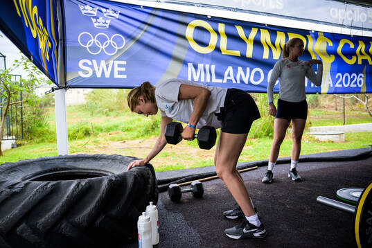 Ice hockey athlete Ida Boman of Sweden at a training session