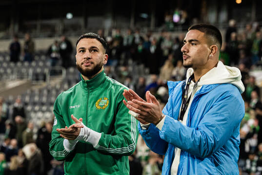 Hammarbys Abdelrahman Boudah Saidi och Jusef Erabi jublar