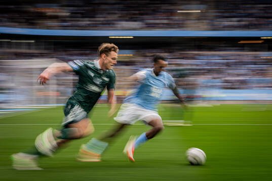 Halmstads Villiam Granath och Malmö FFs Taha Ali