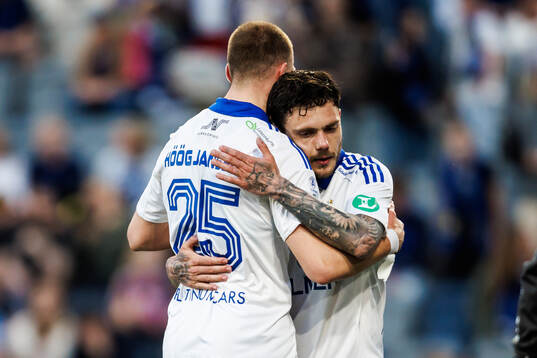 IFK Norrköpings Kevin Höög Jansson och David Moberg Karlsson jublar