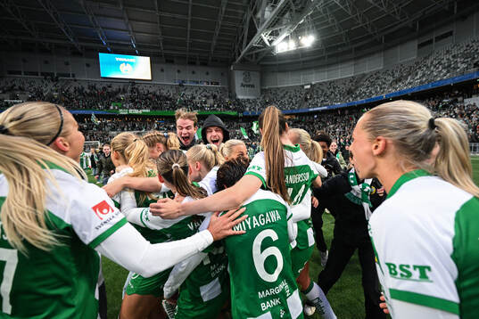 Hammarbys spelare jublar