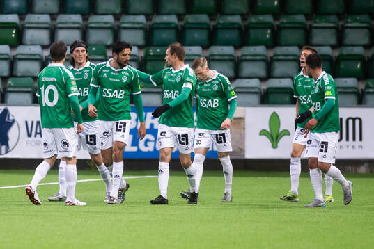 Spelare ur Brage jublar efter 0-1