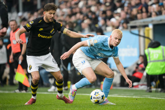 AIKs Anton Salétros och Malmö FFs Otto Rosengren