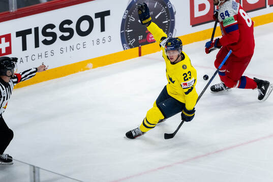 Lucas Raymond of Sweden celebrating