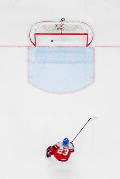Filip Forsberg of Sweden, not pictured, scores the 5-2 empty net goal behind Lukas Sedlak of Czech Republic 