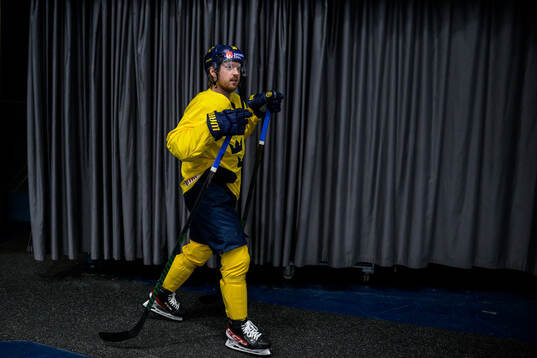 Rasmus Sandin of Sweden at a practice session
