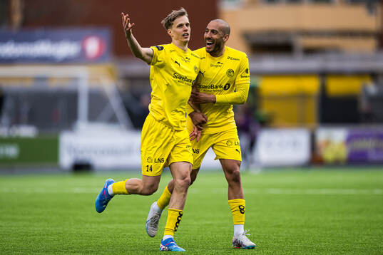 Ulrik Saltnes of Bodø/Glimt celebrates after scoring the 4-0 goal