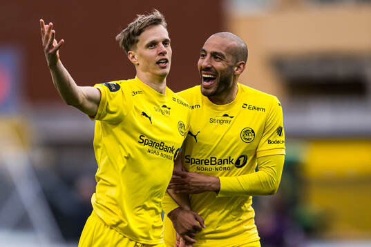 Ulrik Saltnes of Bodø/Glimt celebrates after scoring the 4-0 goal