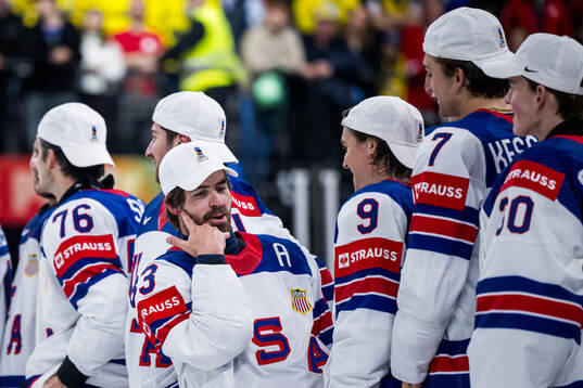 Conor Garland of USA celebrates