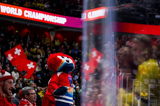 The official mascot Beaty in the stands