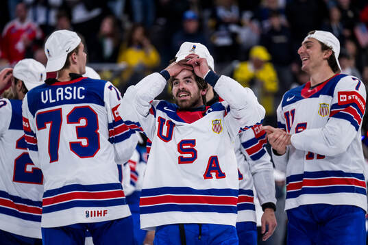 of USA Conor Garland celebrates
