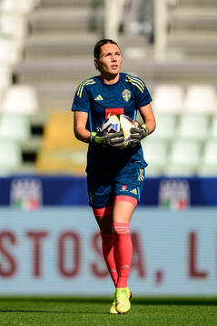 Goalkeeper Jennifer Falk of Sweden ahead of the Women's Nations League football match between Italy and Sweden on May 30, 2025 in Parma. 