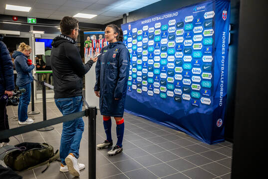 Ingrid Syrstad Engen of Norway in the mixed zone