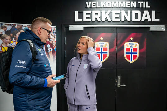 Media officer Henning Sverdrup and Frida Maanum of Norway