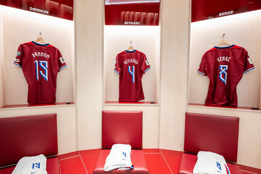 The kits of Aron Dønnum, Leo Østigård and Sander Berge