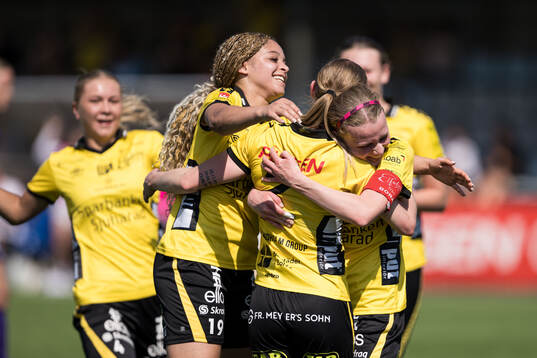 Elfsborgs Jennifer Brinck, Hanna Jiozon och Leann Nyström