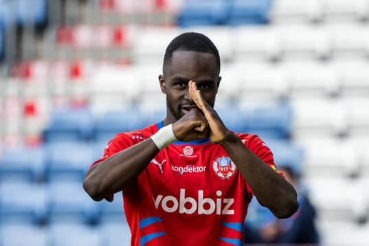 Helsingborgs Adam Akimey jublar