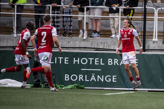 Sandvikens IFs Johan Arvidsson jublar