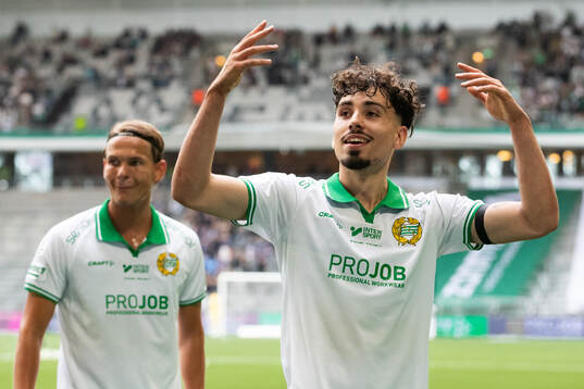 Hammarbys Sebastian Tounekti jublar