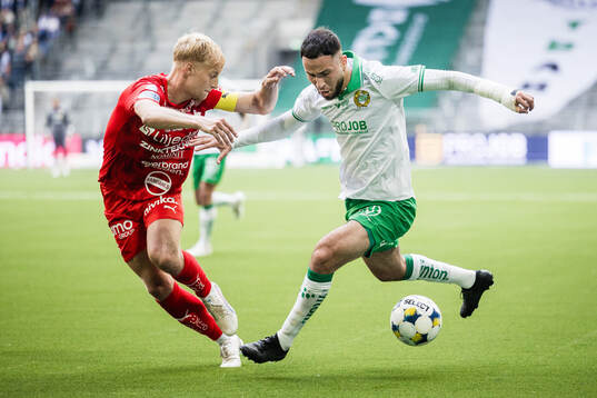 Värnamos Victor Larsson och Hammarbys Abdelrahman Boudah