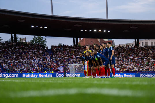 The starting eleven of France pose for a photo