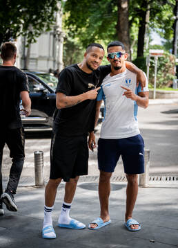 Martin Olsson and Zakaria Loukili of Malmö FF