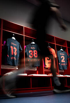 The kits of Martin Olsson, Hugo Bolin and Johan Karlsson of