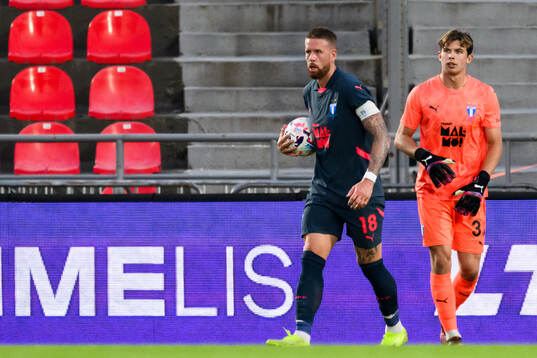Pontus Jansson and Melker Ellborg of Malmö FF