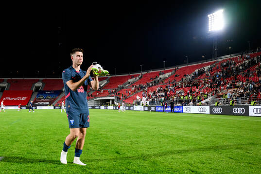Lasse Berg Johnsen of Malmö FF celebrates