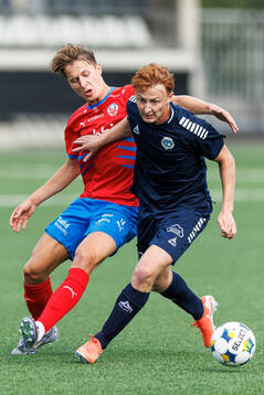 Helsingborgs Lukas Kjellnäs och Utsiktens Wiggo Hjort