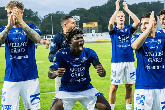 Trelleborgs Abel Ogwuche jublar