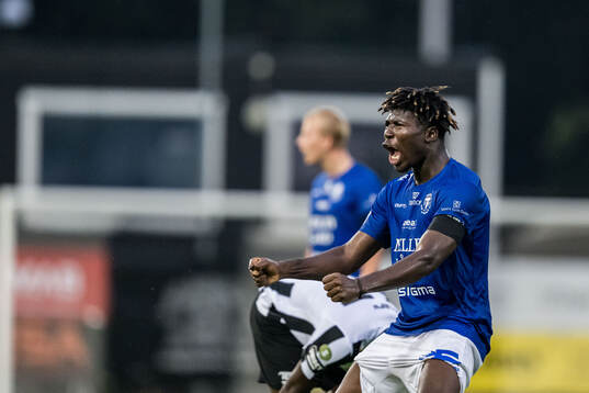 Trelleborgs Abel Ogwuche jublar