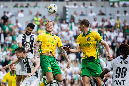 Aiham Ousou of Royal Charleroi SC and Victor Eriksson of