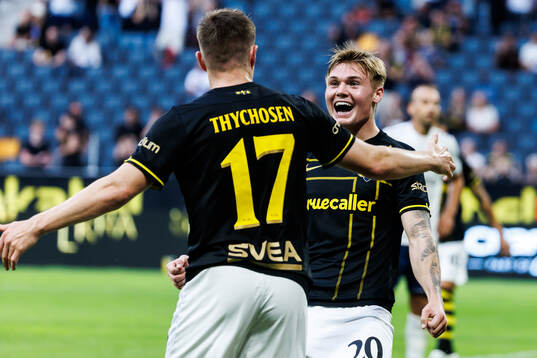 Mads Døhr Thychosen and Erik Hovden Flataker of AIK