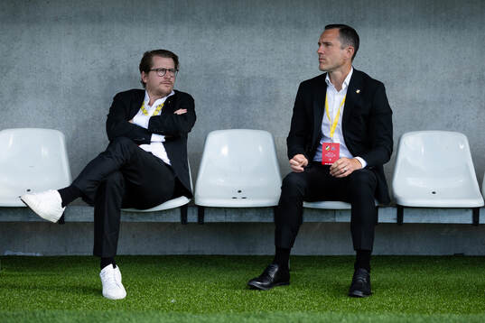 Sports director Erik Friberg and football manager Martin