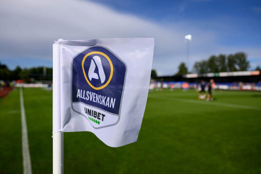 En hörnflagga med Allsvenskas emblem