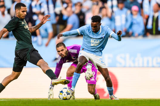Goalkeeper Dominik Kotarski of FC Copenhagen and Taha Ali