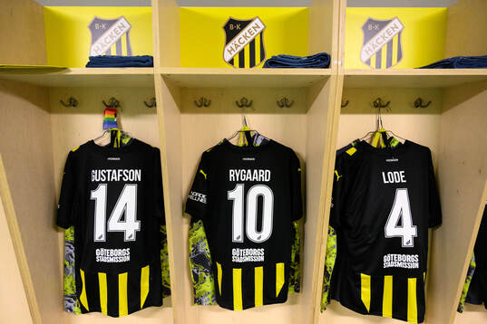 The shirts of Simon Gustafsson, Mikkel Rygaard Jensen and