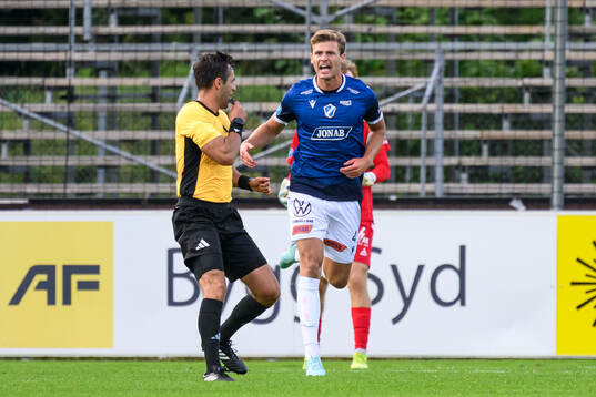 Domare Granit Maqedonci och Halmstads Filip Schyberg